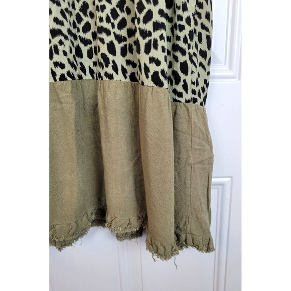 Umgee Top Tunic Short Sleeve Linen Blend Animal Print - Picture 4 of 7